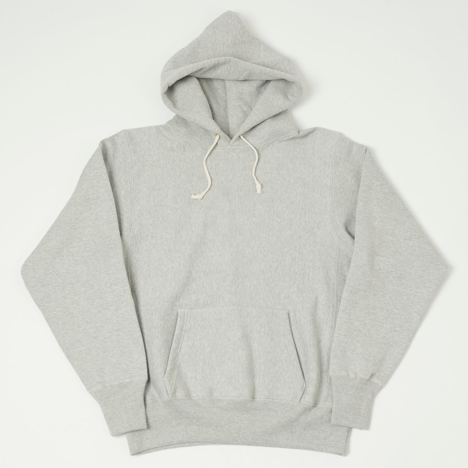 Warehouse & Co 484 Reverse Weave Hooded Sweatshirt - Heather Grey