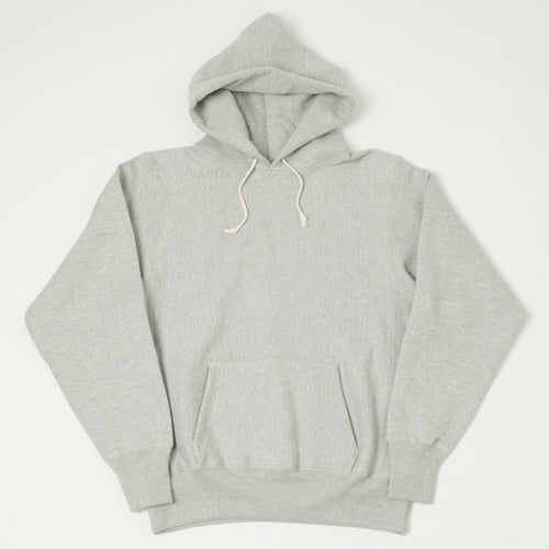 Warehouse & Co 484 Reverse Weave Hooded Sweatshirt - Heather Grey