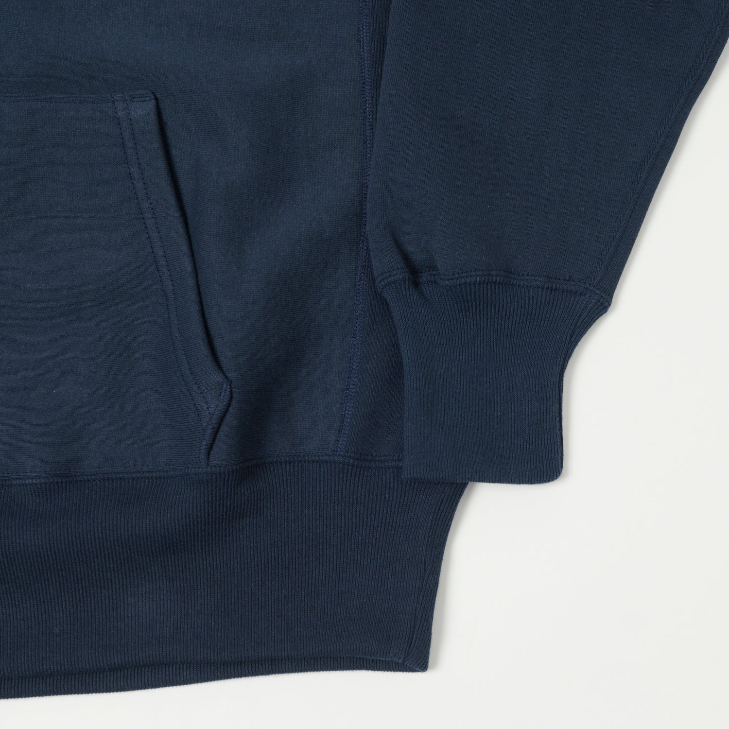 Warehouse & Co 484 'Lifeguard' Reverse Weave Hooded Sweatshirt - Navy
