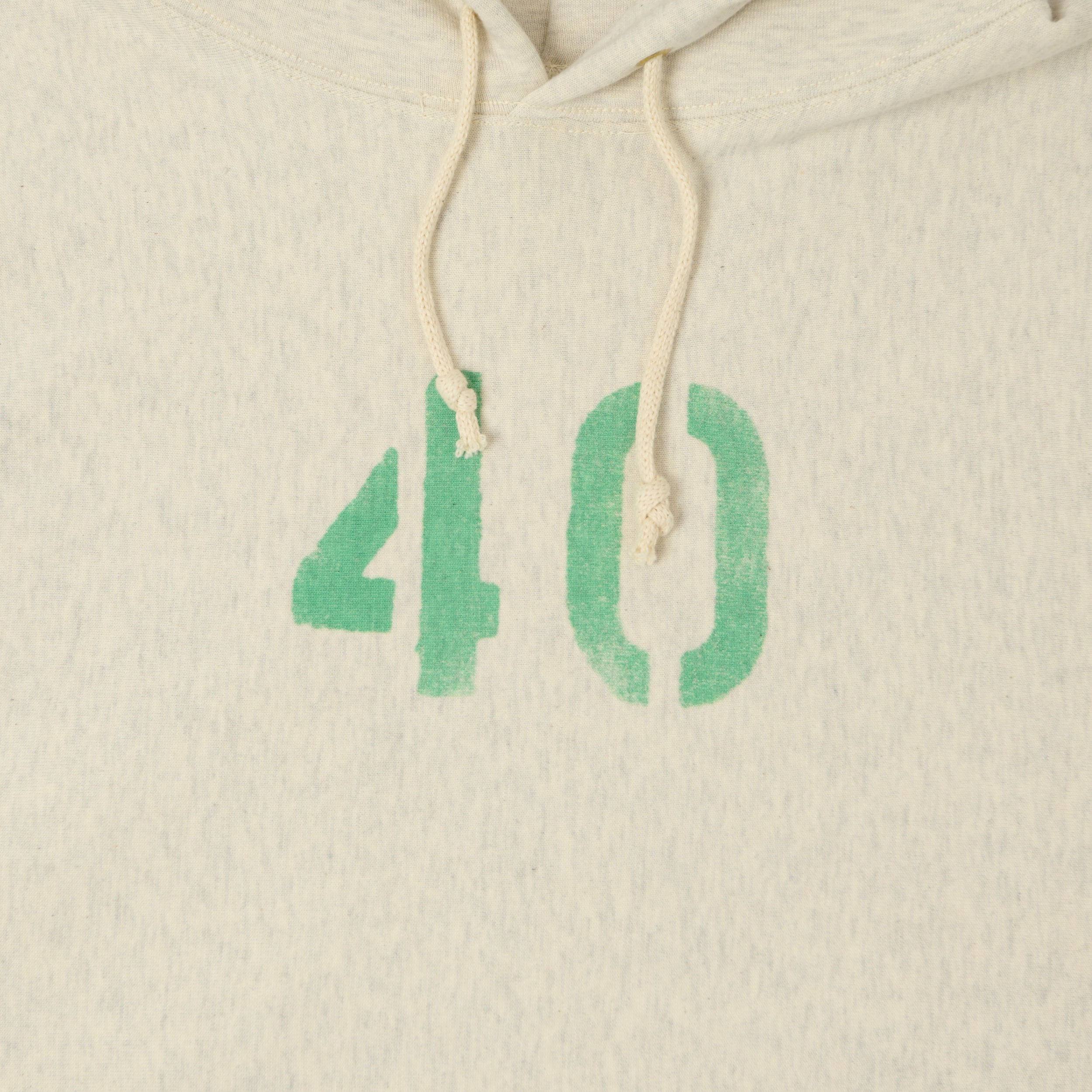 Warehouse 484 'No 40' Reverse Weave Hooded Sweatshirt - Oatmeal