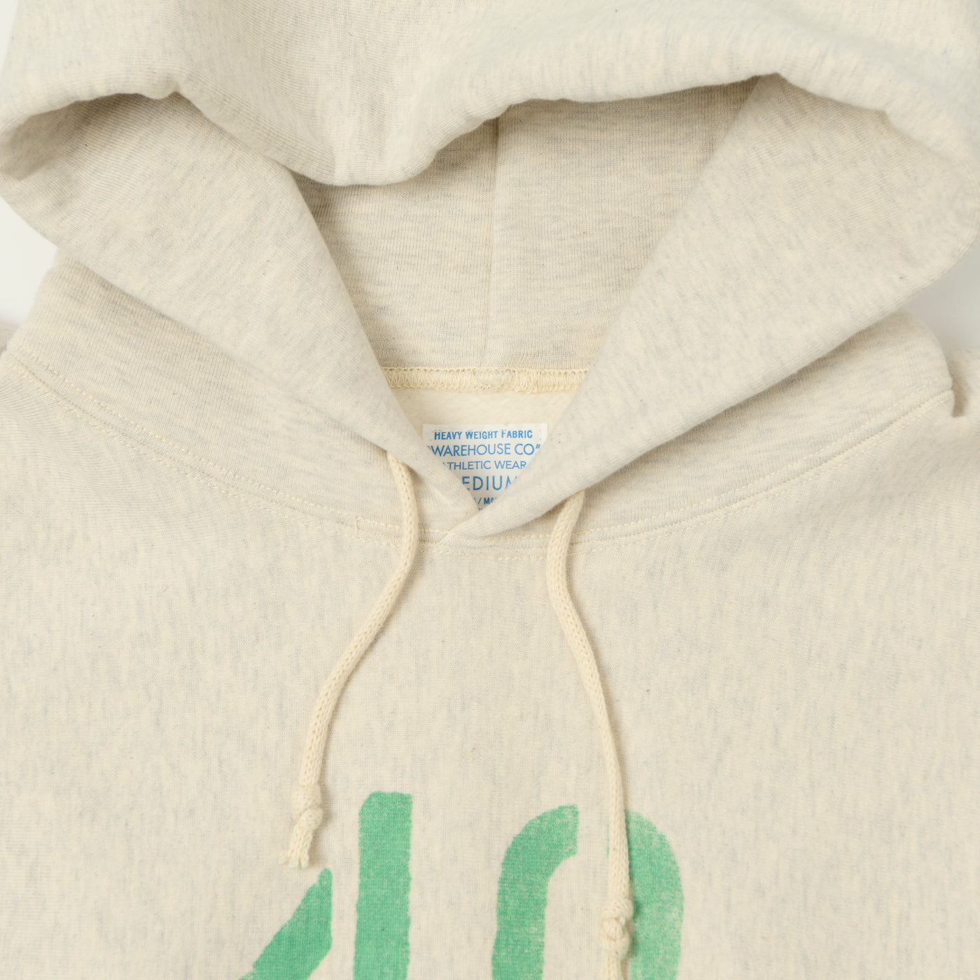 Warehouse 484 'No 40' Reverse Weave Hooded Sweatshirt - Oatmeal