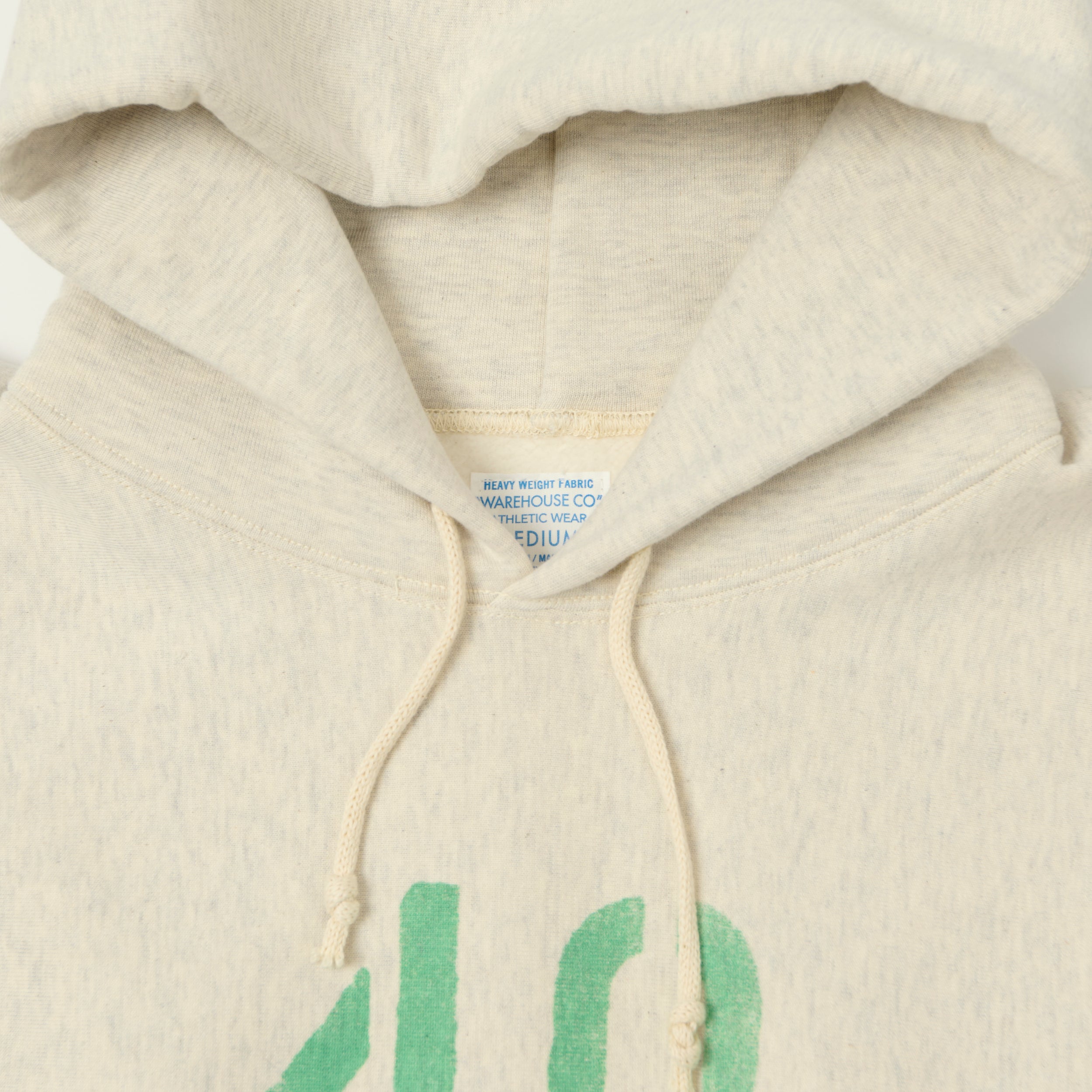 Warehouse 484 'No 40' Reverse Weave Hooded Sweatshirt - Oatmeal