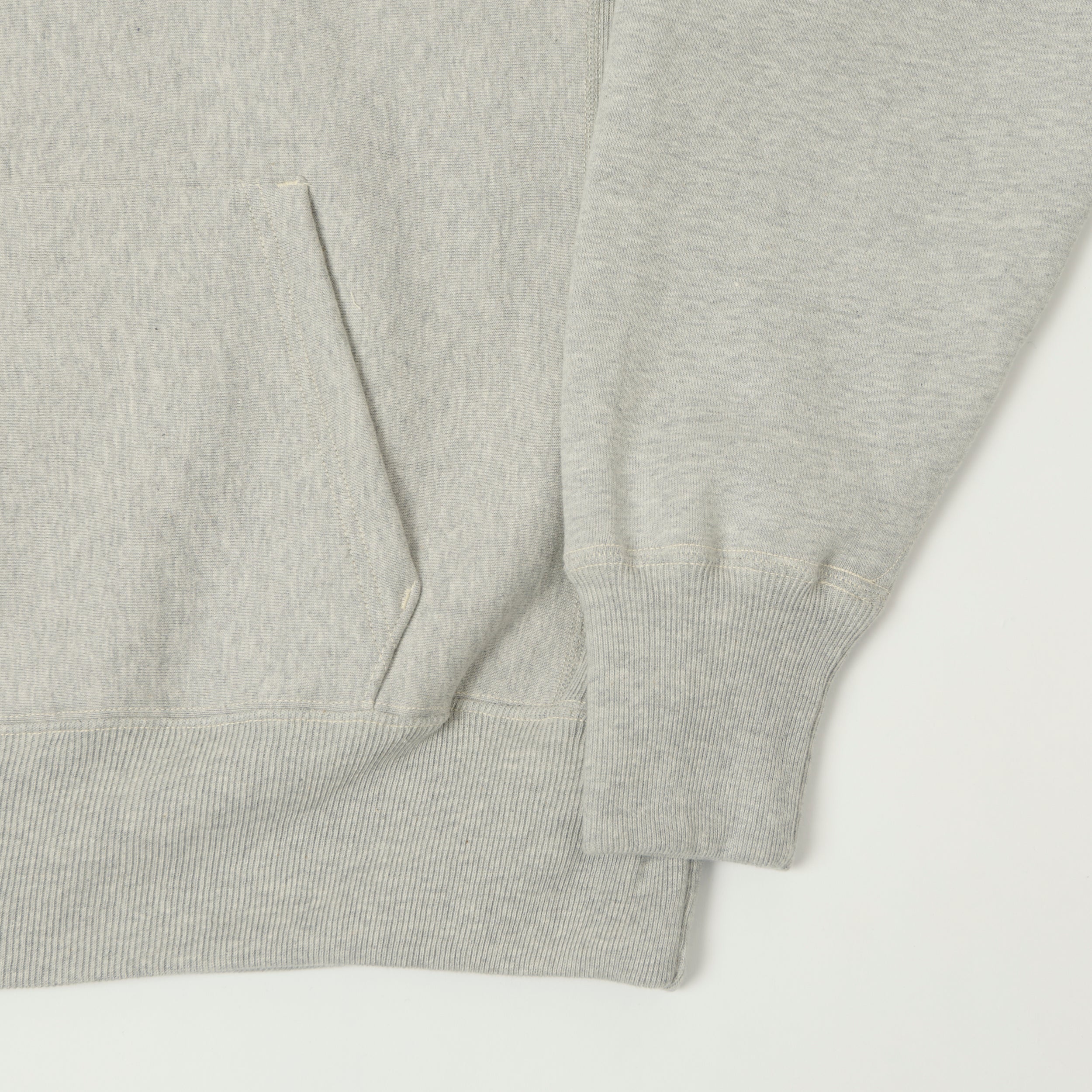 Warehouse 484 'No 40' Reverse Weave Hooded Sweatshirt - Heather Grey