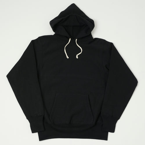 Warehouse & Co 484 Reverse Weave Hooded Sweatshirt - Black