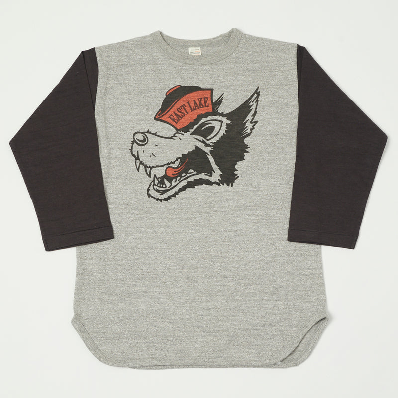 Warehouse 'Eastlake' 4800 Baseball Tee - Heather Grey/Black