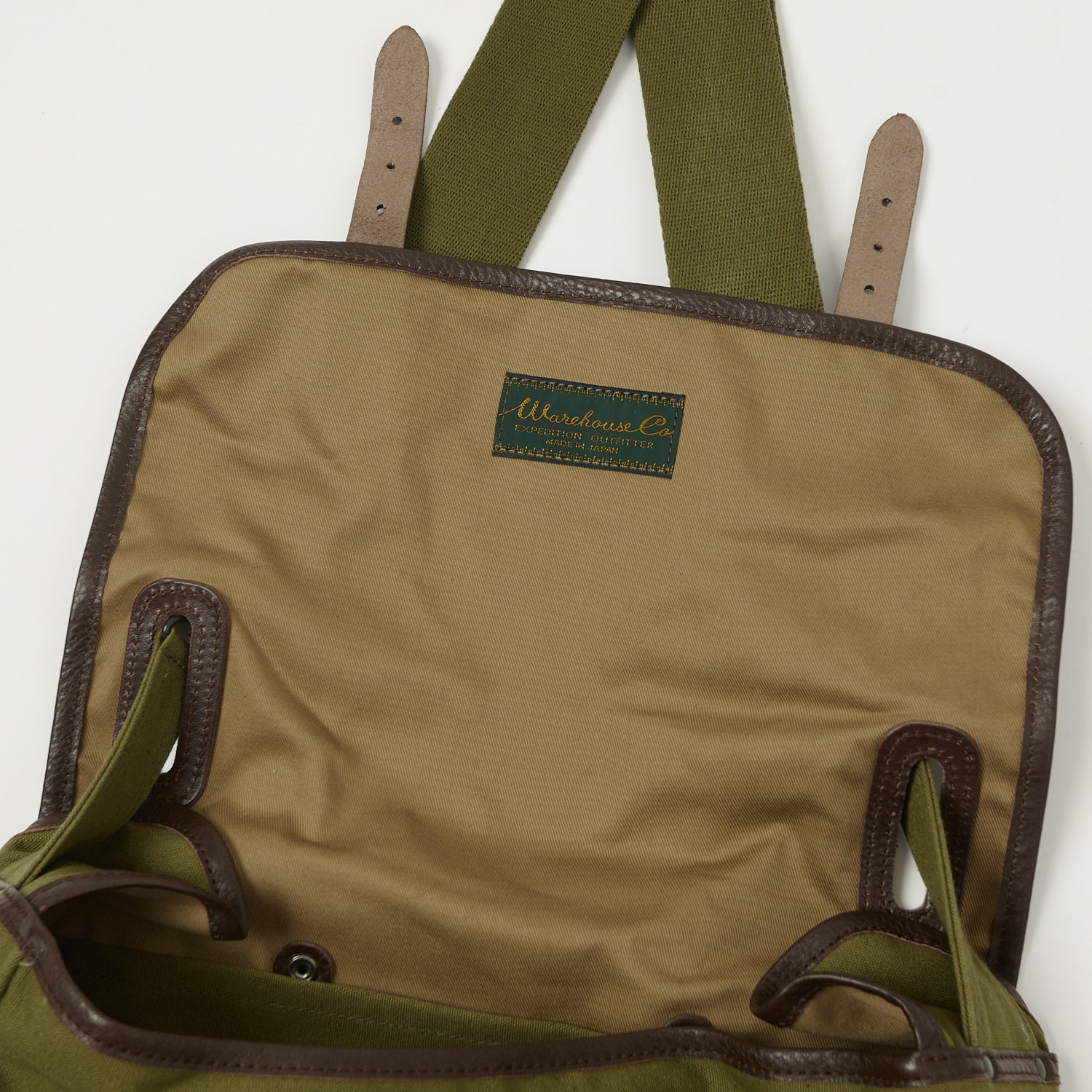 Warehouse & Co 5219 Leather/Canvas Field Bag - OD Green