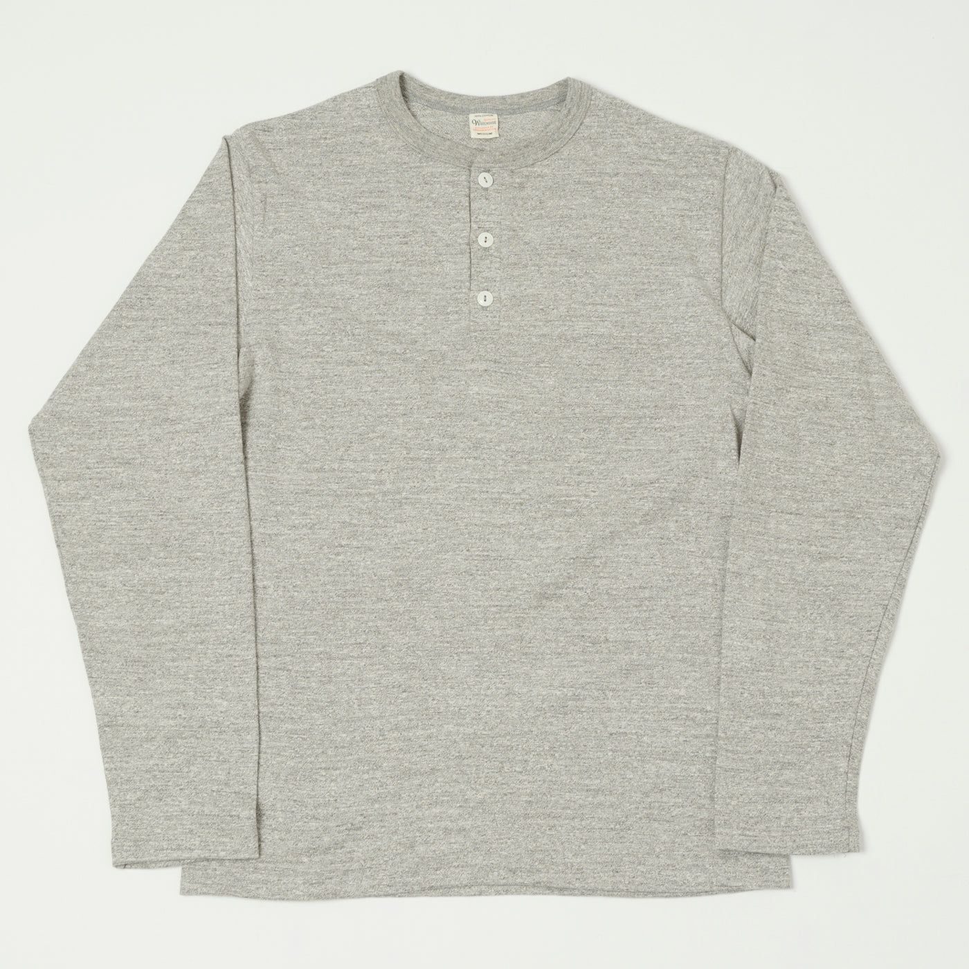 Warehouse & Co 5907 Long Sleeve Henley - Heather Grey