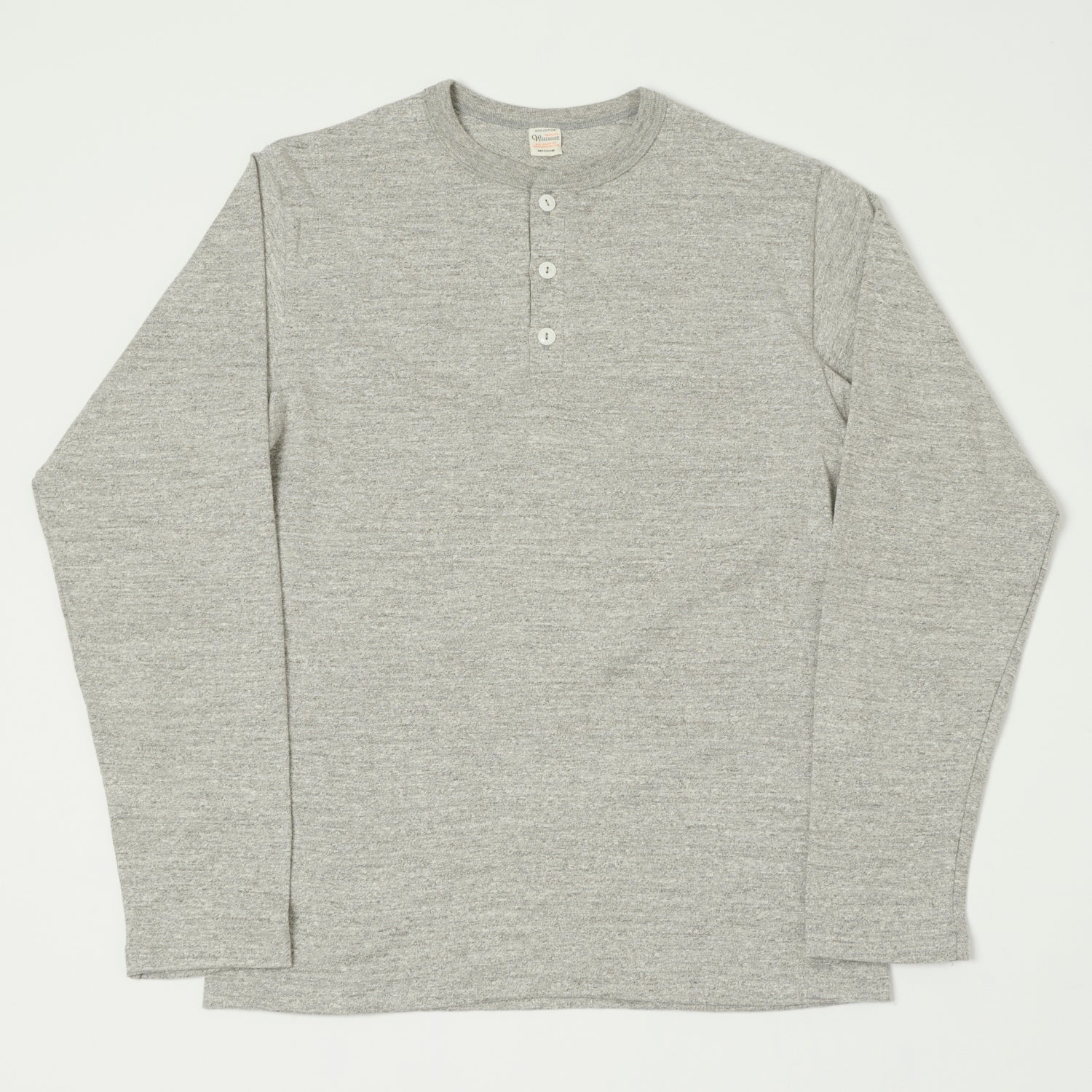 Warehouse & Co 5907 Long Sleeve Henley - Heather Grey