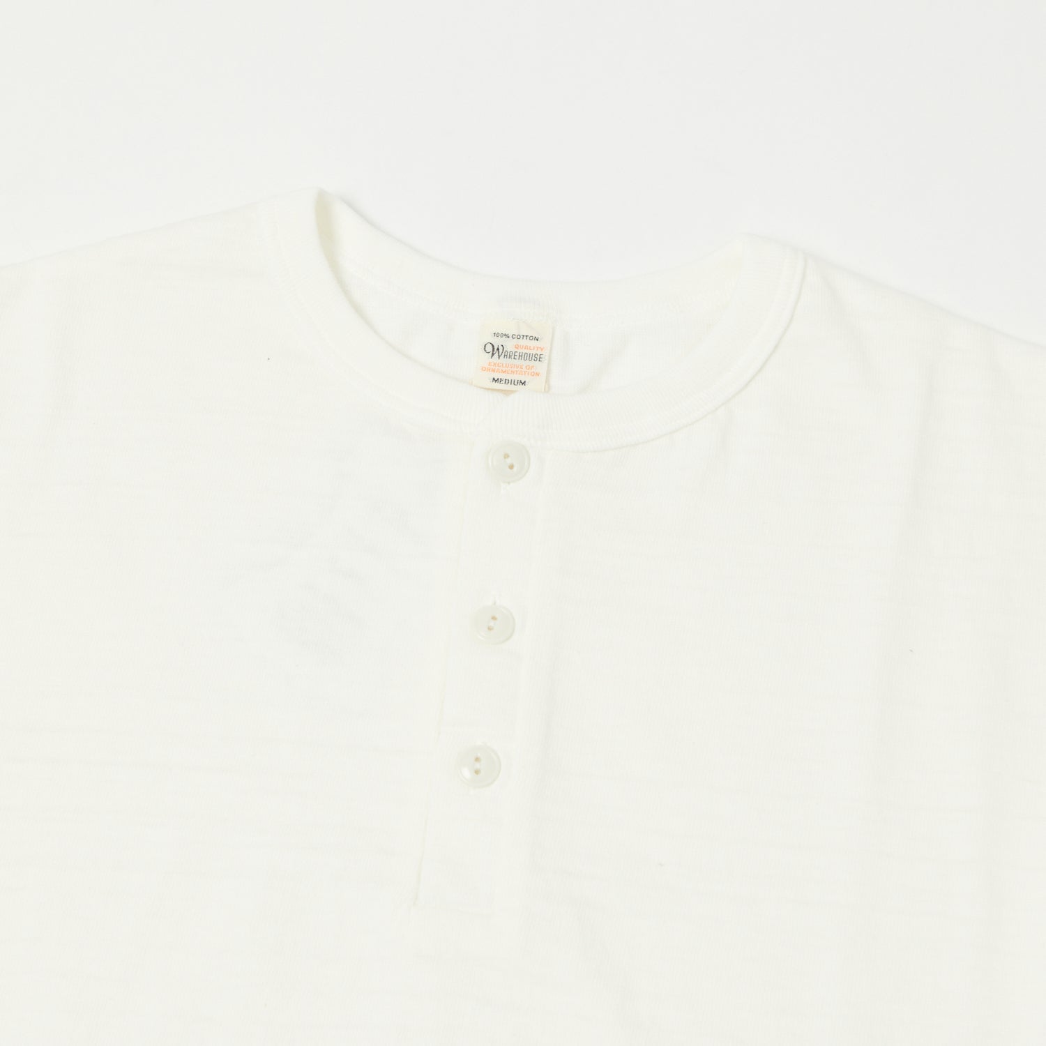 Warehouse & Co 5907 Long Sleeve Henley - Off White