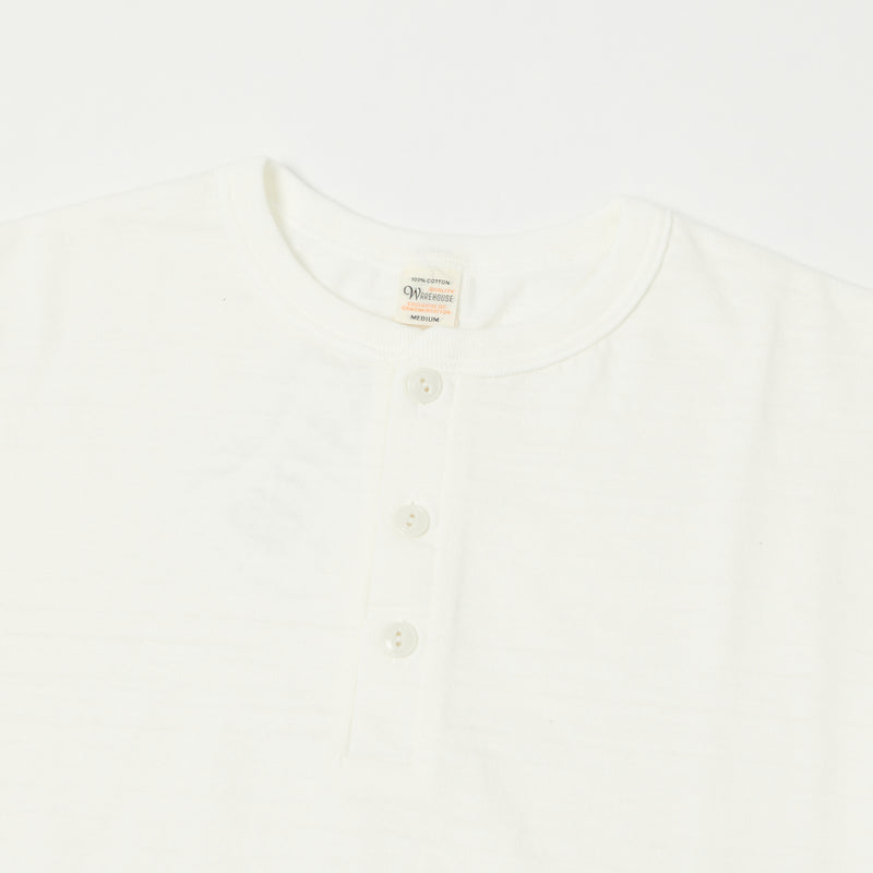 Warehouse 5907 L/S Henley Tee - Off White