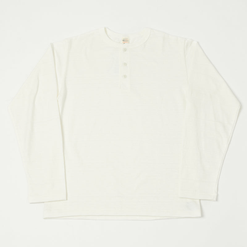 Warehouse 5907 L/S Henley Tee - Off White