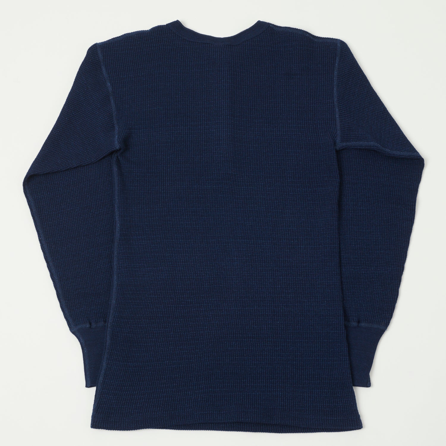 Warehouse & Co 5912 Waffle Knit Thermal Henley - Indigo