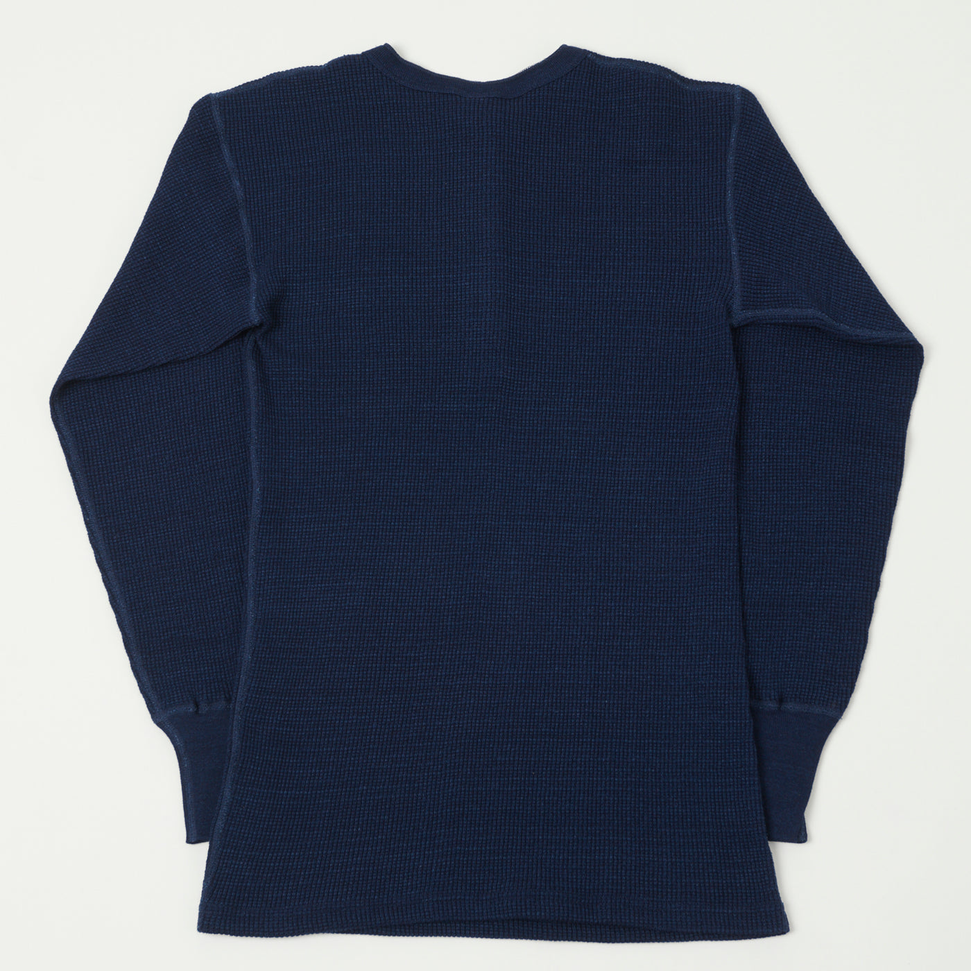 Warehouse 5912 L/S Waffle Knit Henley - Indigo | SON OF A STAG