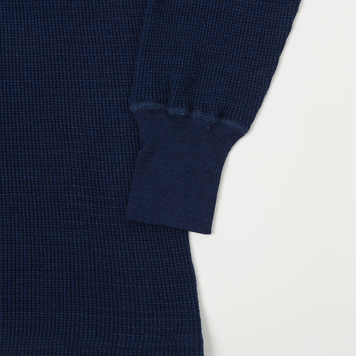 Warehouse & Co 5912 Waffle Knit Thermal Henley - Indigo