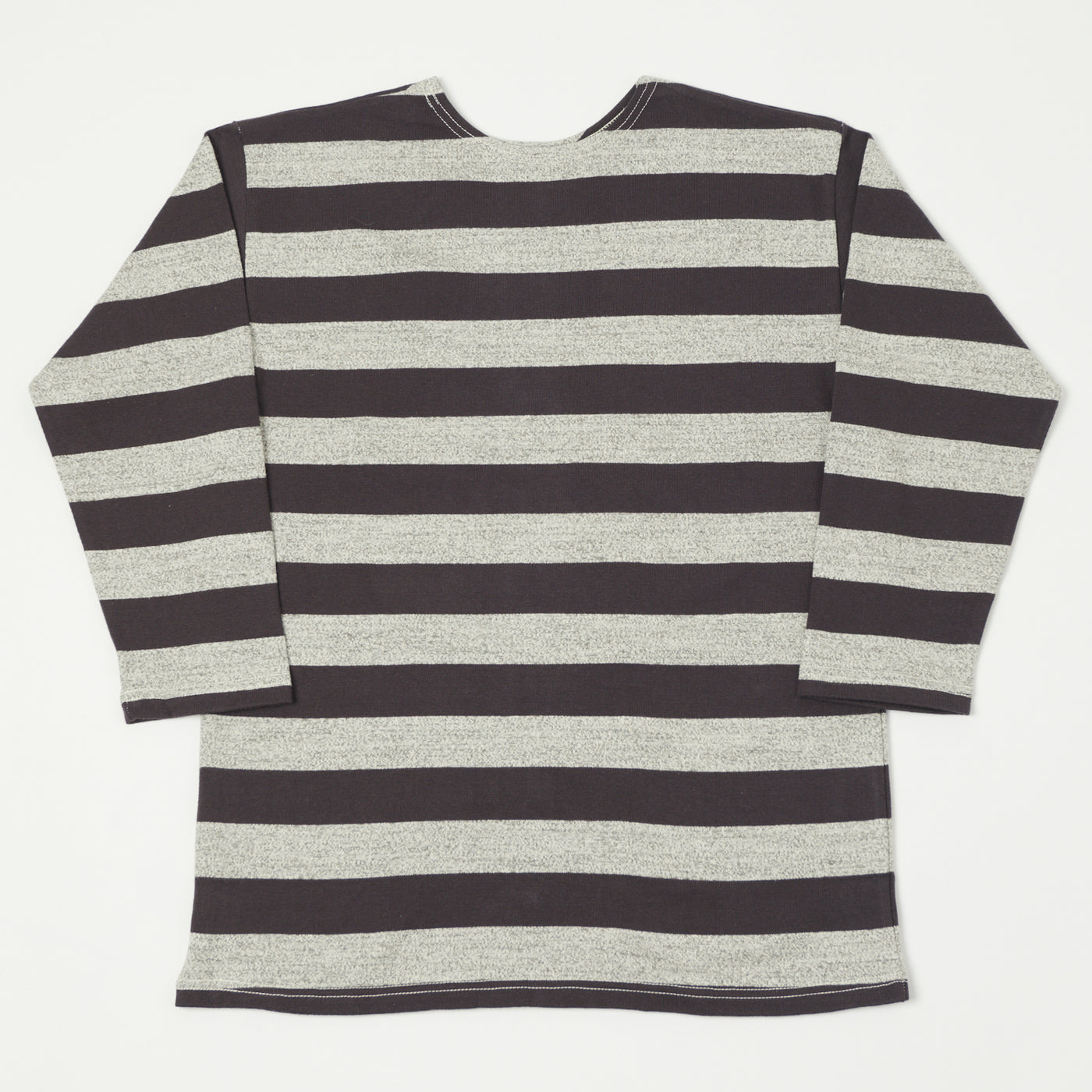 Warehouse & Co 4051 Duck Digger 3/4 Sleeve Stripe T-Shirt - Black/Heather Grey