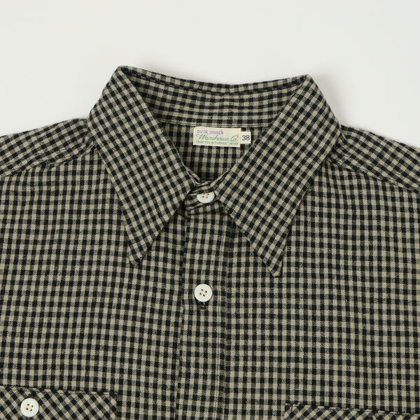 Warehouse & Co 3056 Gingham Short Sleeve Shirt - Grey