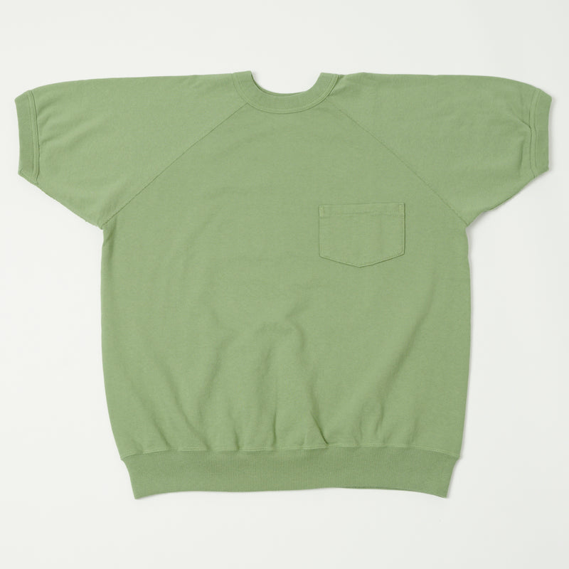 Warehouse 4105 Short Sleeve Pocket Sweatshirt - Pale Green