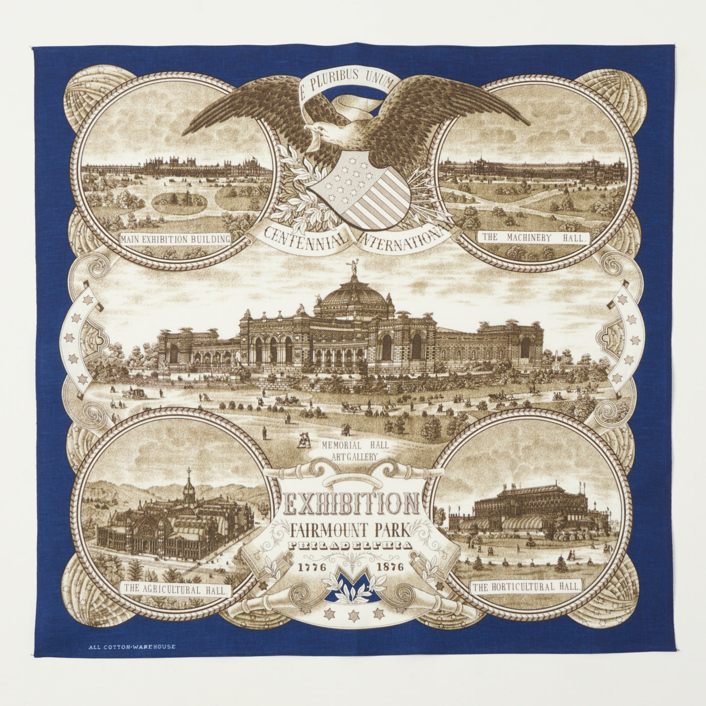 Warehouse & Co 5246 'Memorial Hall' Selvedge Bandana - Navy