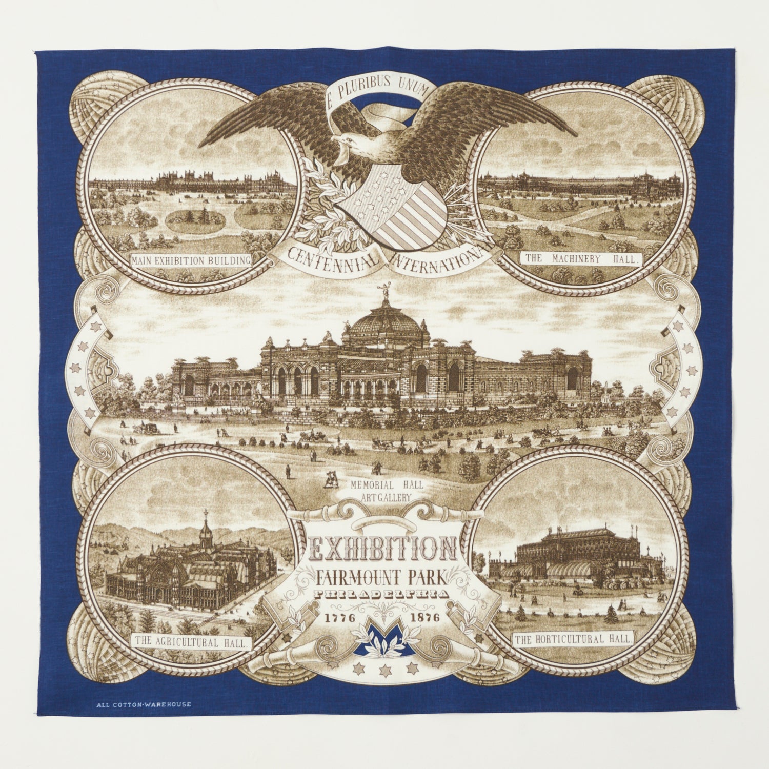 Warehouse & Co 5246 'Memorial Hall' Selvedge Bandana - Navy