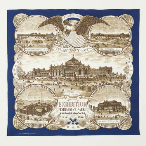Warehouse & Co 5246 'Memorial Hall' Selvedge Bandana - Navy