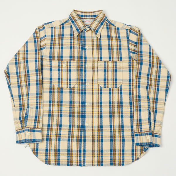 Warehouse & Co 3104 '24 Flannel Shirt 'B Pattern' - Blue