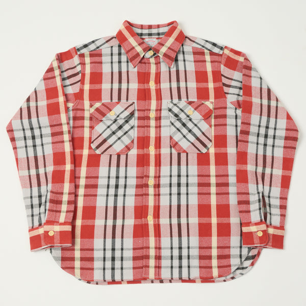 Warehouse & Co 3104 '24 Flannel Shirt 'C Pattern' - Red