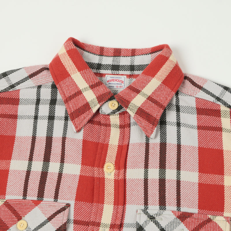 Warehouse & Co 3104 '24 Flannel Shirt 'C Pattern' - Red