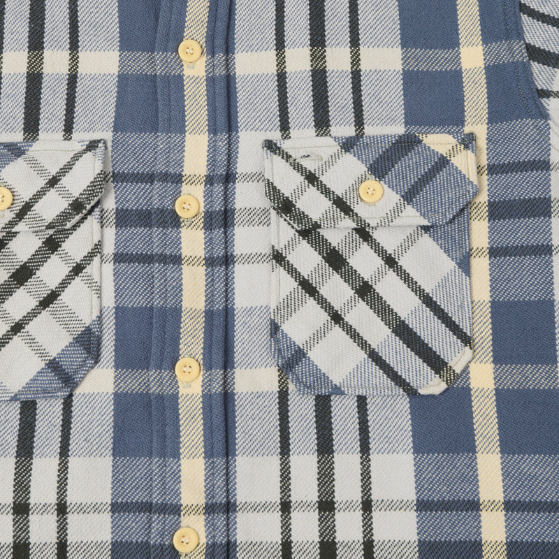 Warehouse & Co 3104 '24 Flannel Shirt 'C Pattern' - Blue