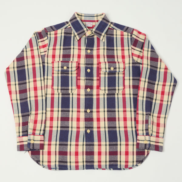 Warehouse & Co 3104 '24 Flannel Shirt 'D Pattern' - Blue