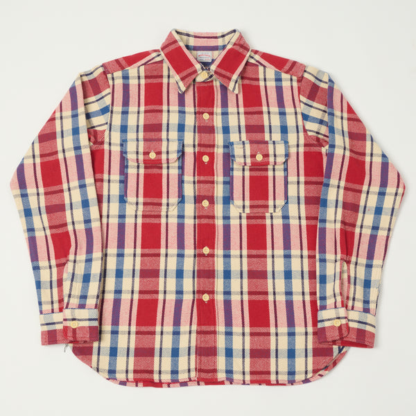 Warehouse & Co 3104 '24 Flannel Shirt 'D Pattern' - Red