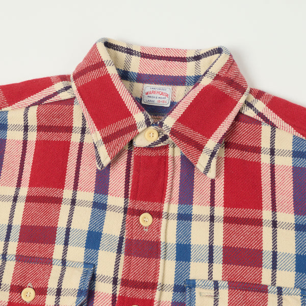 Warehouse & Co 3104 '24 Flannel Shirt 'D Pattern' - Red