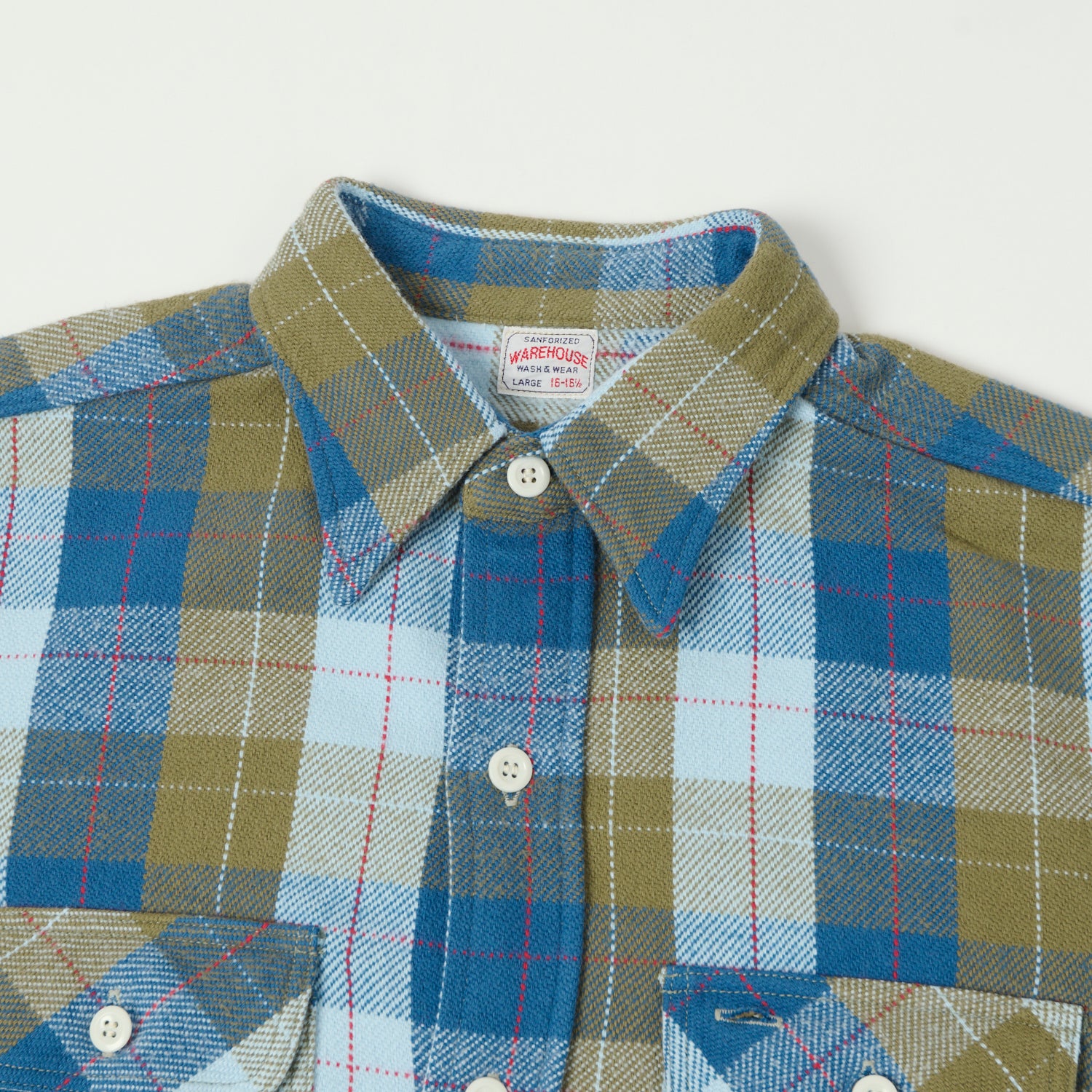 Warehouse & Co 3104 Plaid Flannel Shirt - Blue/Khaki