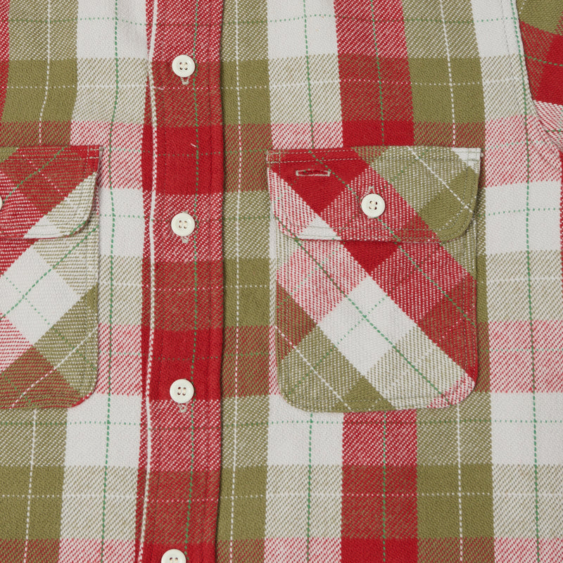 Warehouse & Co 3104 '24 Flannel Shirt 'E Pattern' - Red