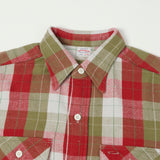 Warehouse & Co 3104 '24 Flannel Shirt 'E Pattern' - Red