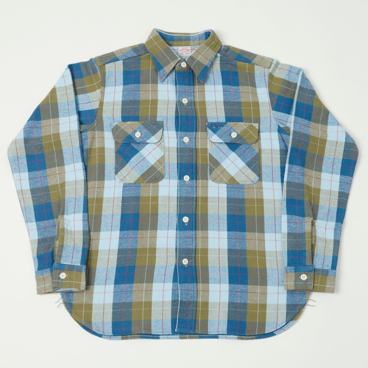 Warehouse & Co 3104 Plaid Flannel Shirt - Blue/Khaki