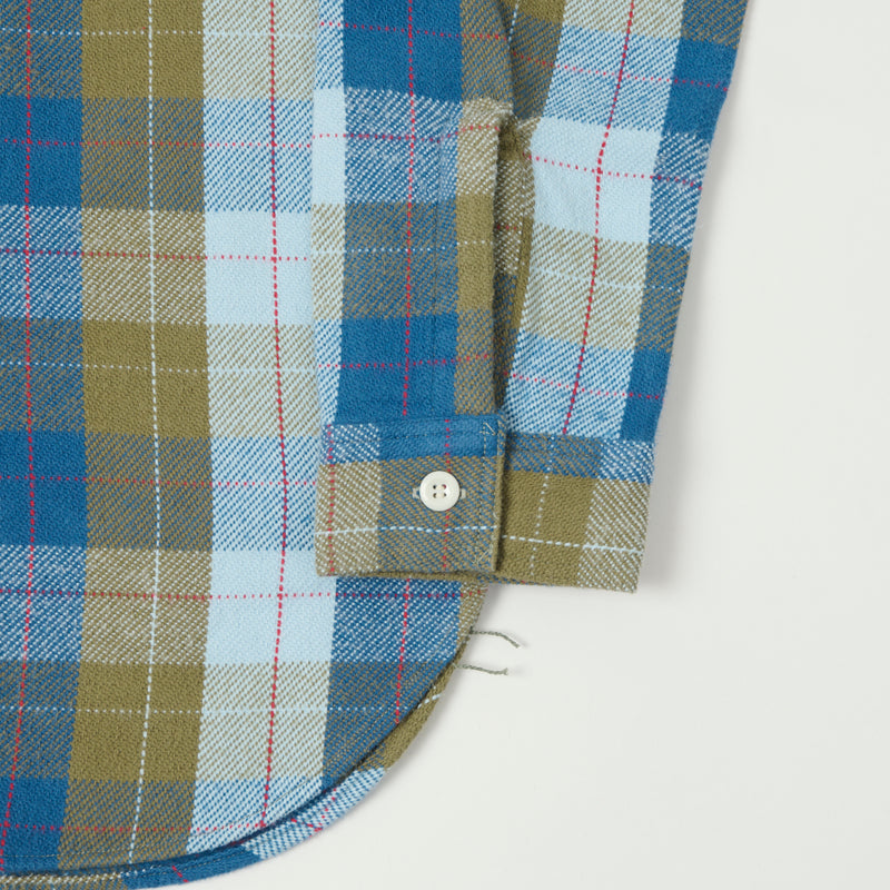 Warehouse & Co 3104 '24 Flannel Shirt 'E Pattern' - Blue