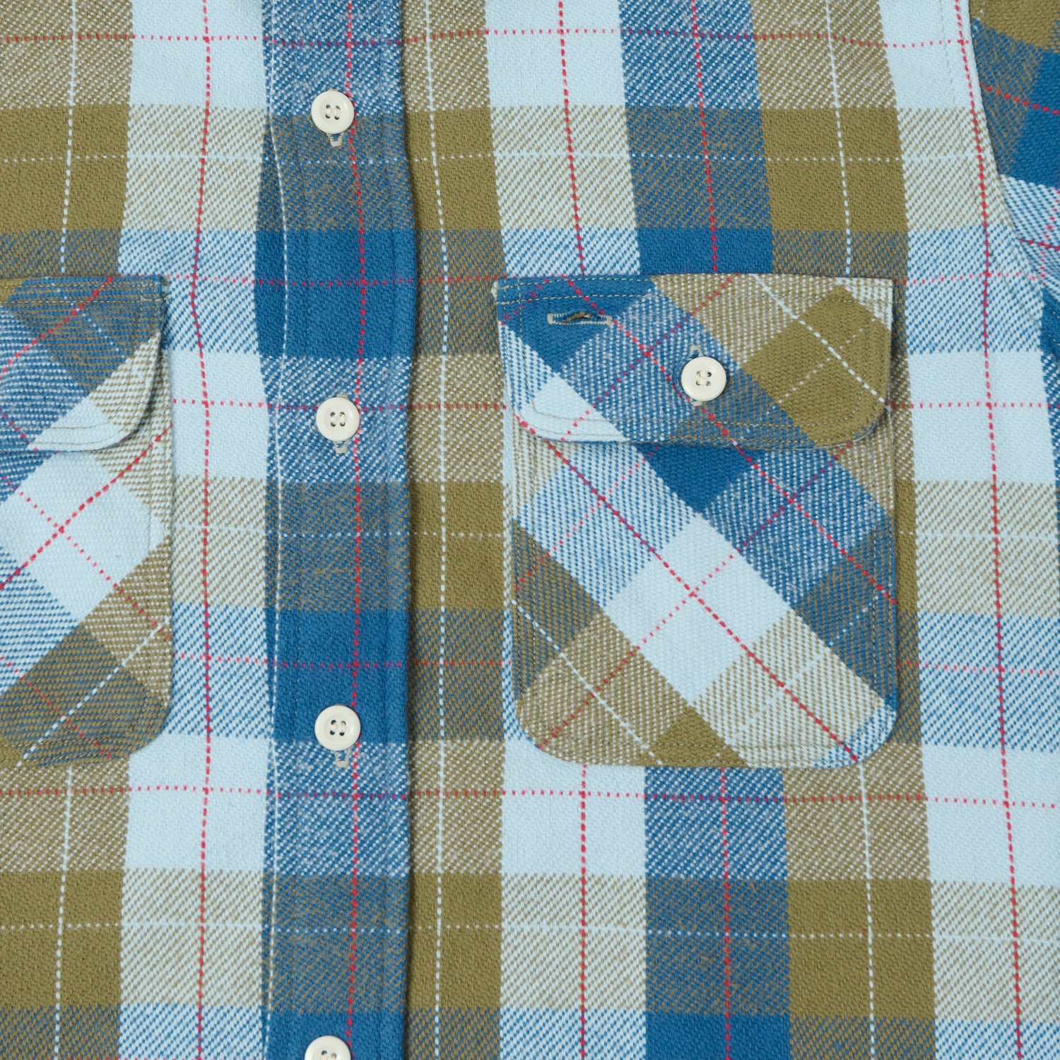 Warehouse & Co 3104 Plaid Flannel Shirt - Blue/Khaki