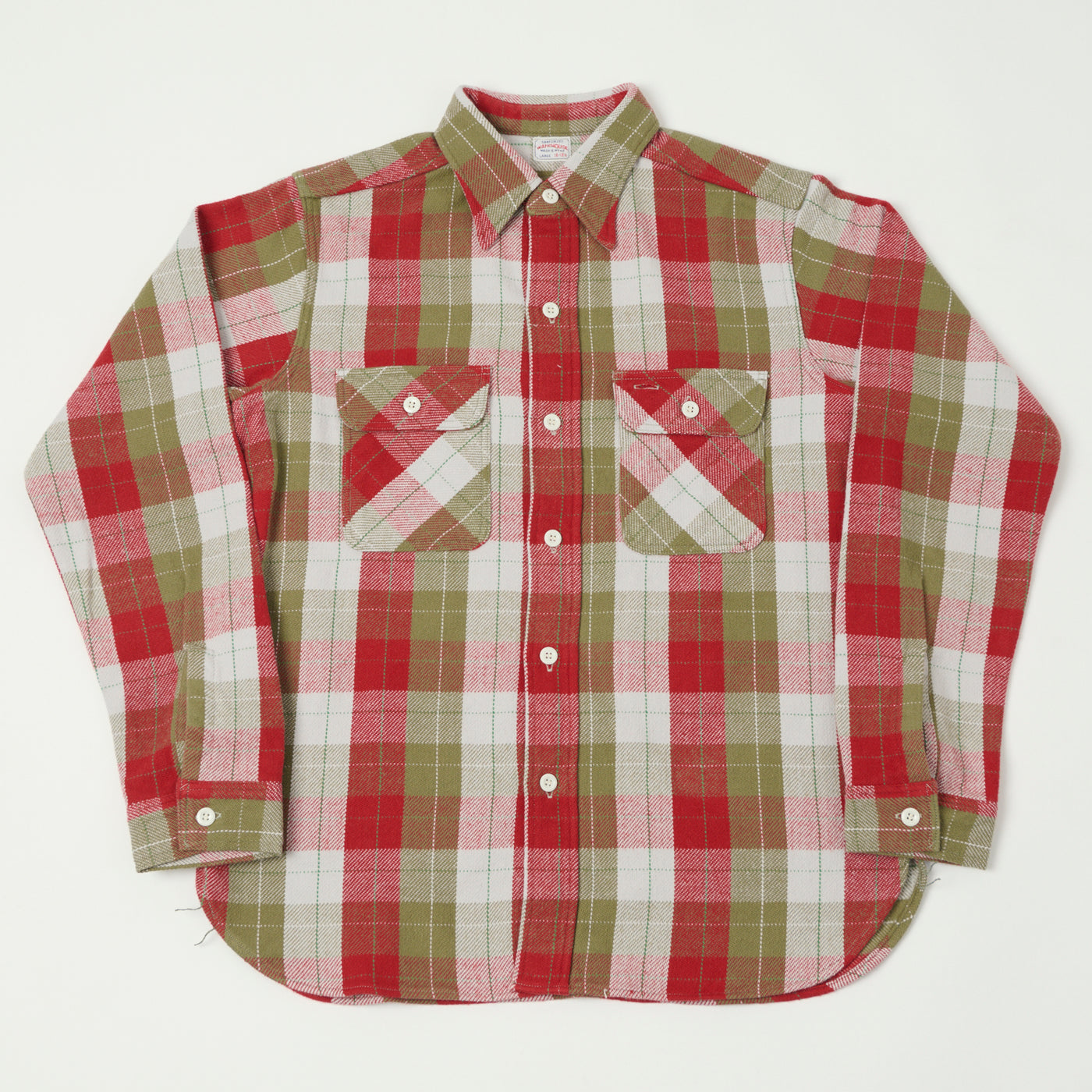 Warehouse & Co 3104 Plaid Flannel Shirt - Red/Khaki