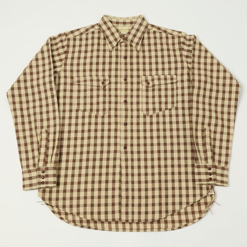 Warehouse & Co 3052 Longhorn Flannel Western Shirt - Brown