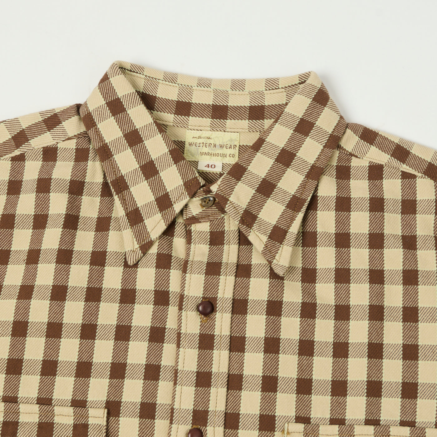 Warehouse Co 3052 Longhorn Flannel Western Shirt Brown SON