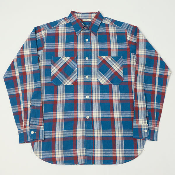 Warehouse & Co 3055 'B Pattern' Check Work Shirt - Blue