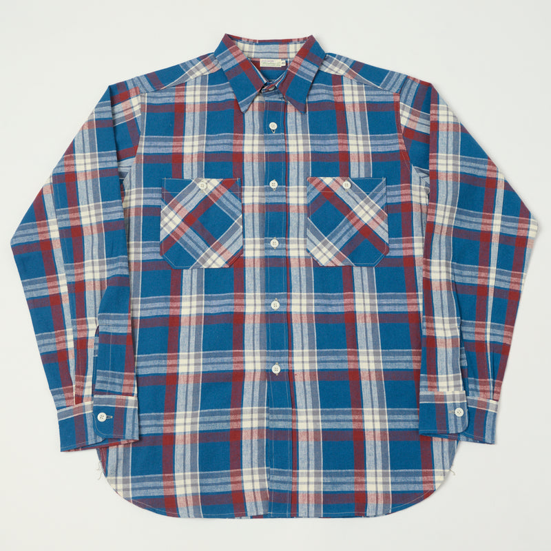 Warehouse & Co 3055 'B Pattern' Check Work Shirt - Blue