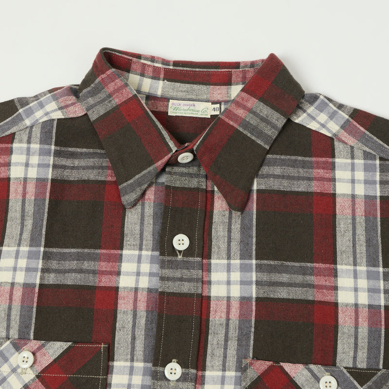 Warehouse & Co 3055 'B Pattern' Check Work Shirt - Charcoal