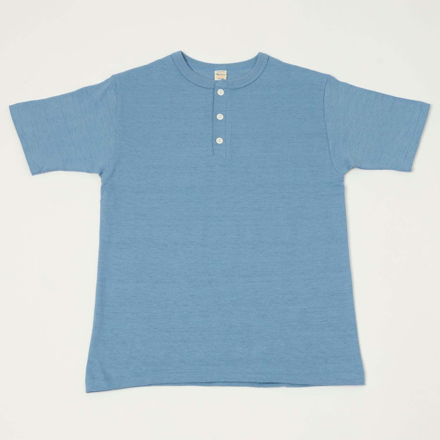 Warehouse & Co 4601 Henley T-Shirt - Pale Blue