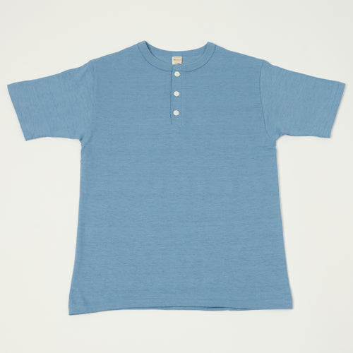 Warehouse & Co 4601 Henley T-Shirt - Pale Blue