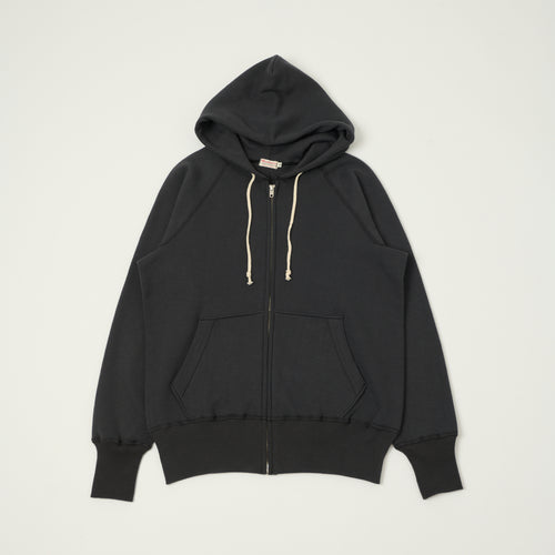 Warehouse & Co 496 Raglan Sleeve Zip Through Hoodie - Black