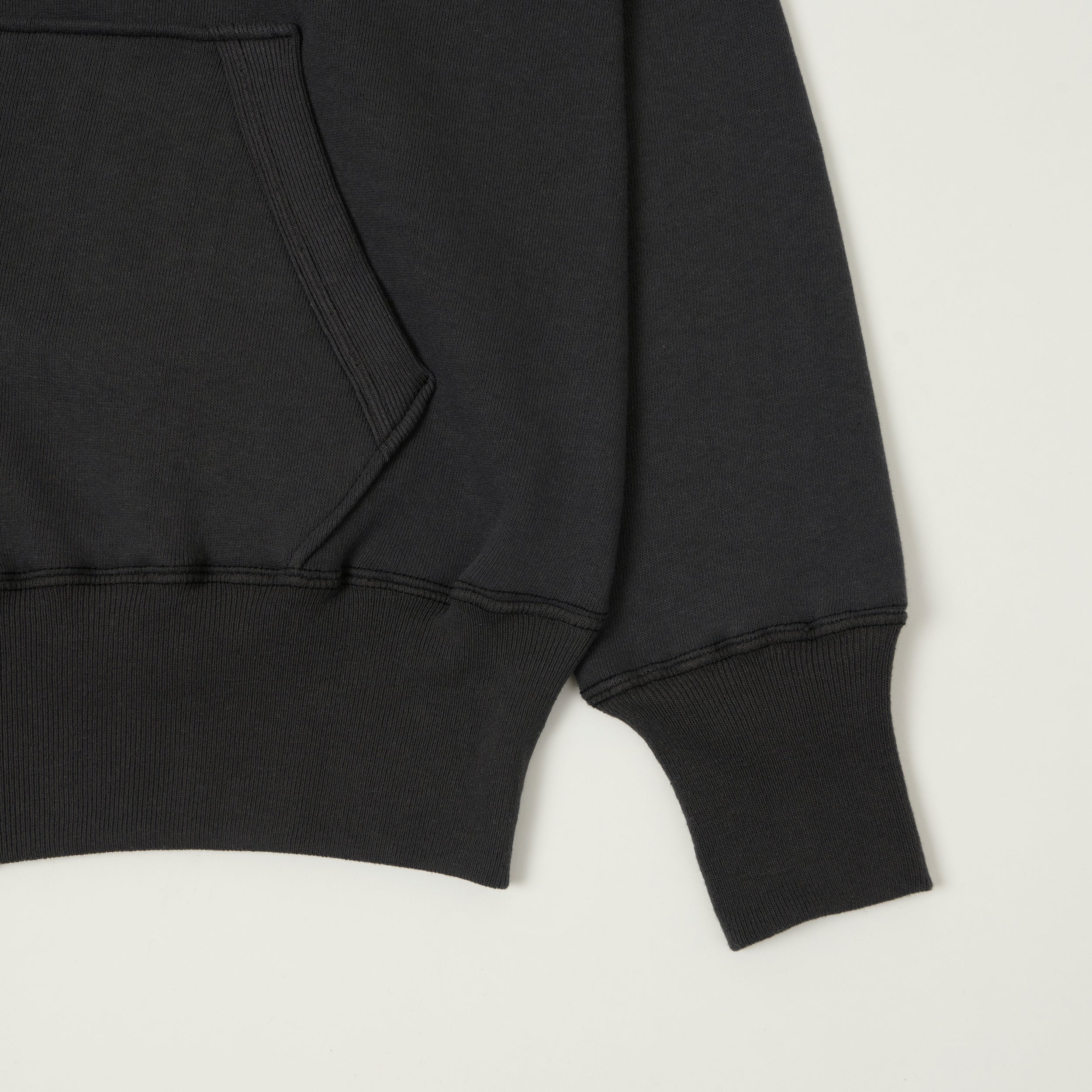 Warehouse & Co 496 Raglan Sleeve Zip Through Hoodie - Black