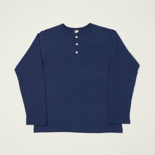 Warehouse & Co 5907 Long Sleeve Henley - Navy