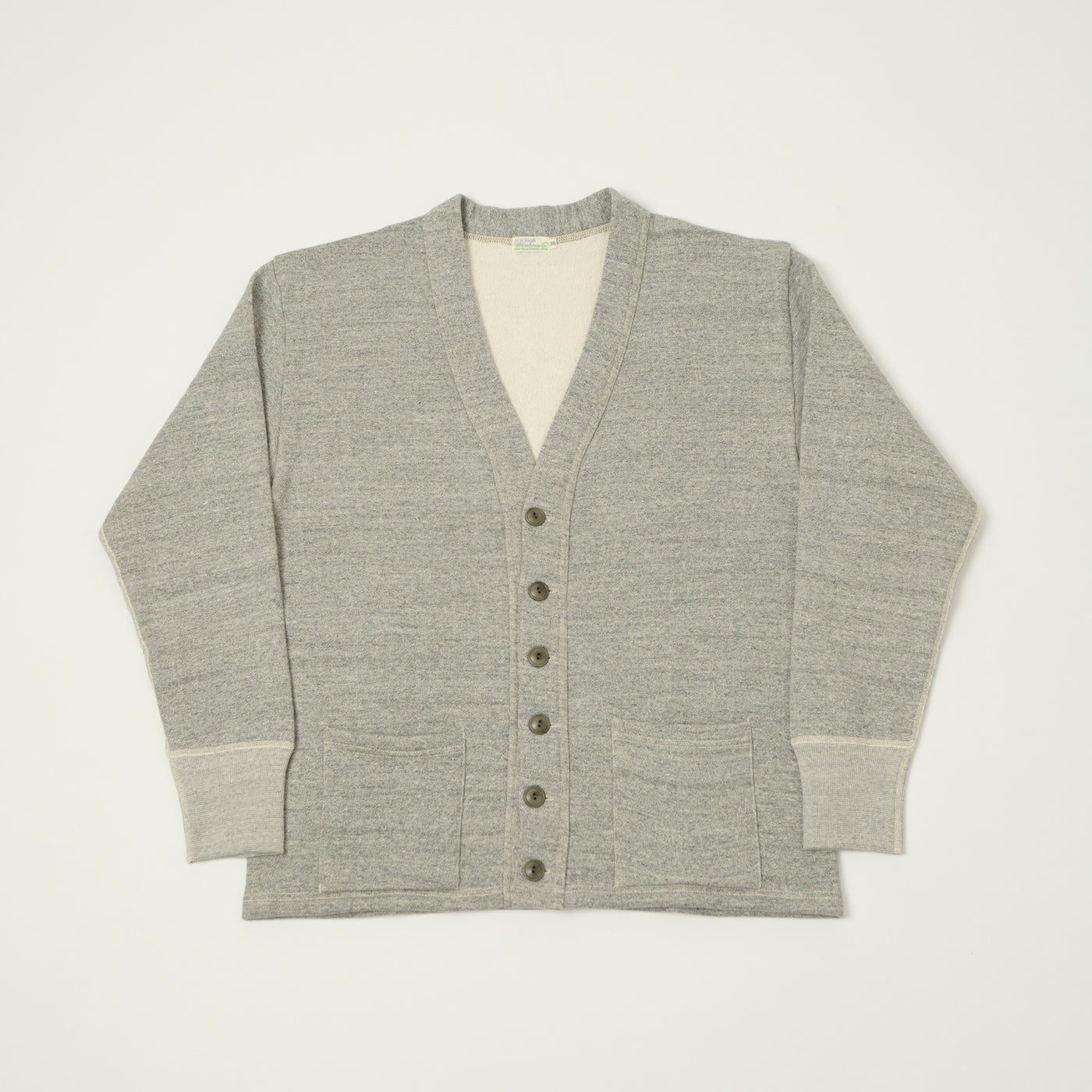 Warehouse & Co 'Duck Digger' 498 Sweat Cardigan - Heather Grey