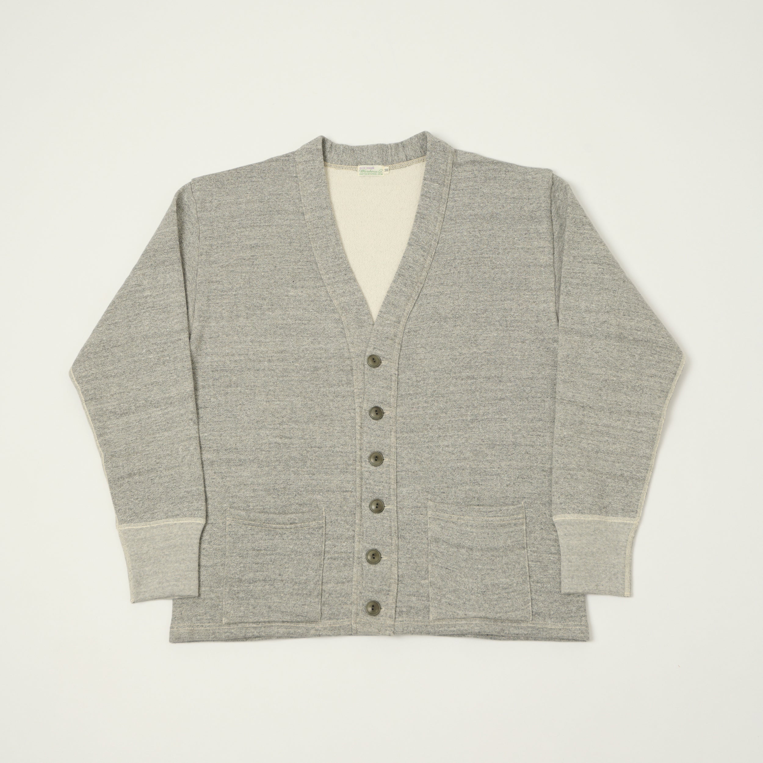 Warehouse & Co 'Duck Digger' 498 Sweat Cardigan - Heather Grey